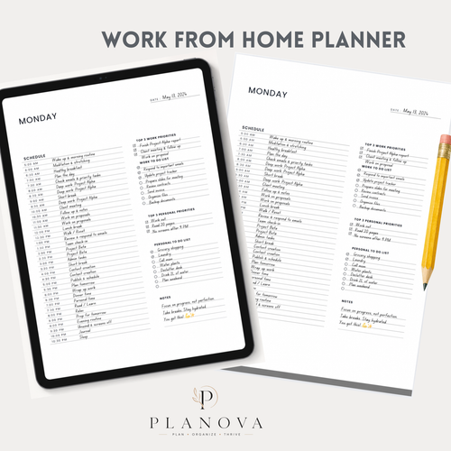 Work from home planner