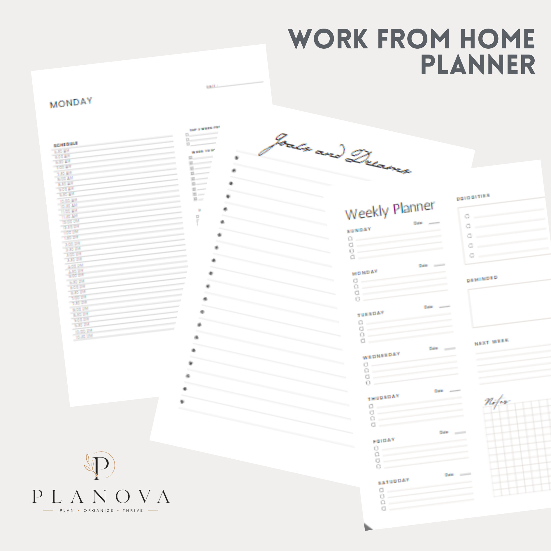 Work from home planner